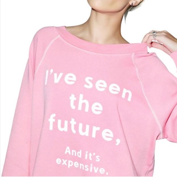 Wildfox Pink Sweatshirt Medium - Picture 3 of 6